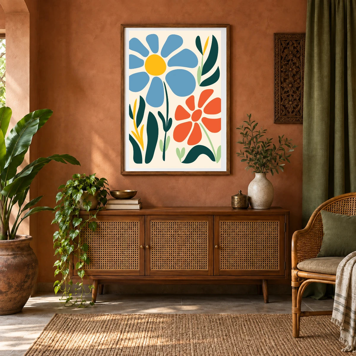 Flower Print XVI — Flower & Botanical Prints shown in a styled interior