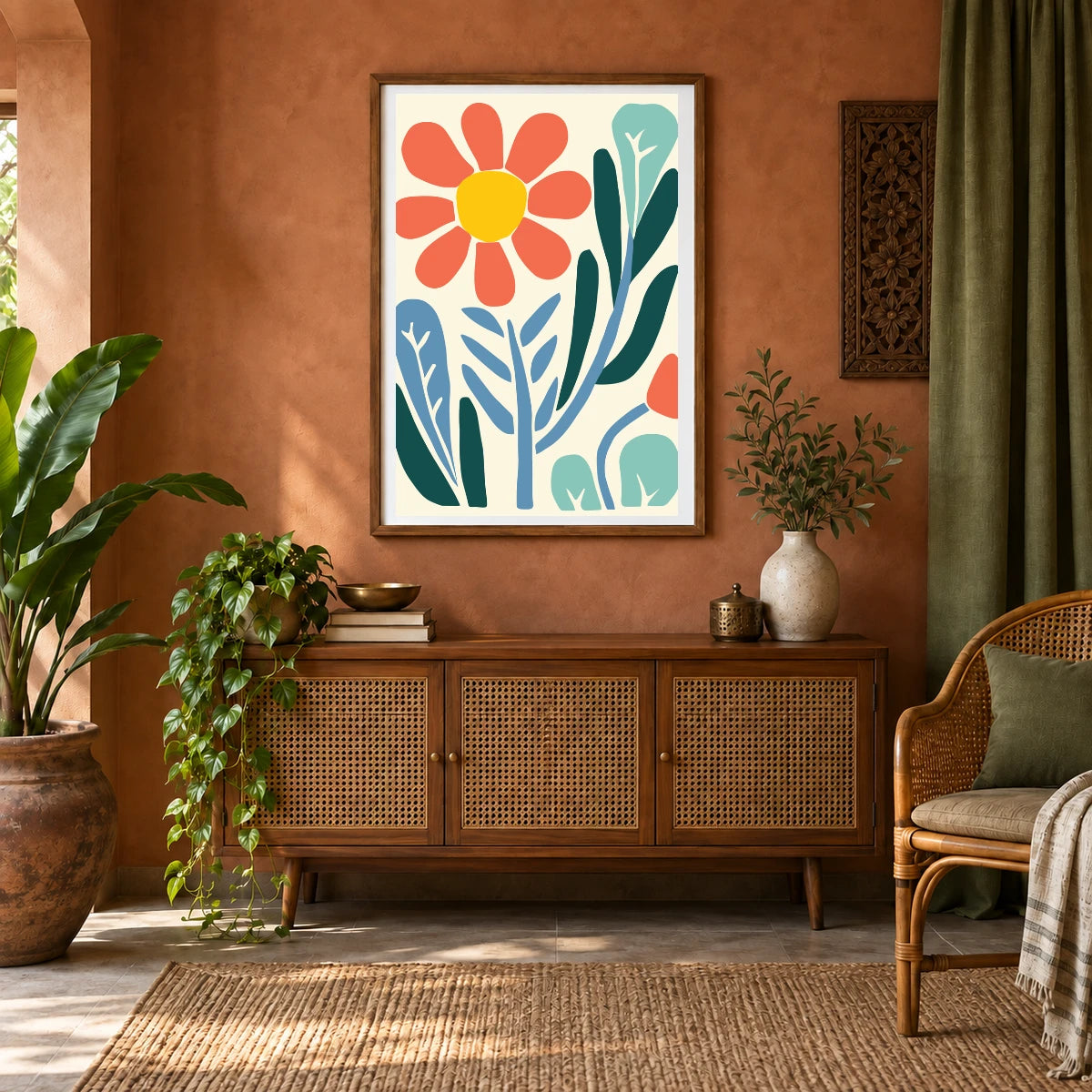 Flower Print XVII — Flower & Botanical Prints shown in a styled interior