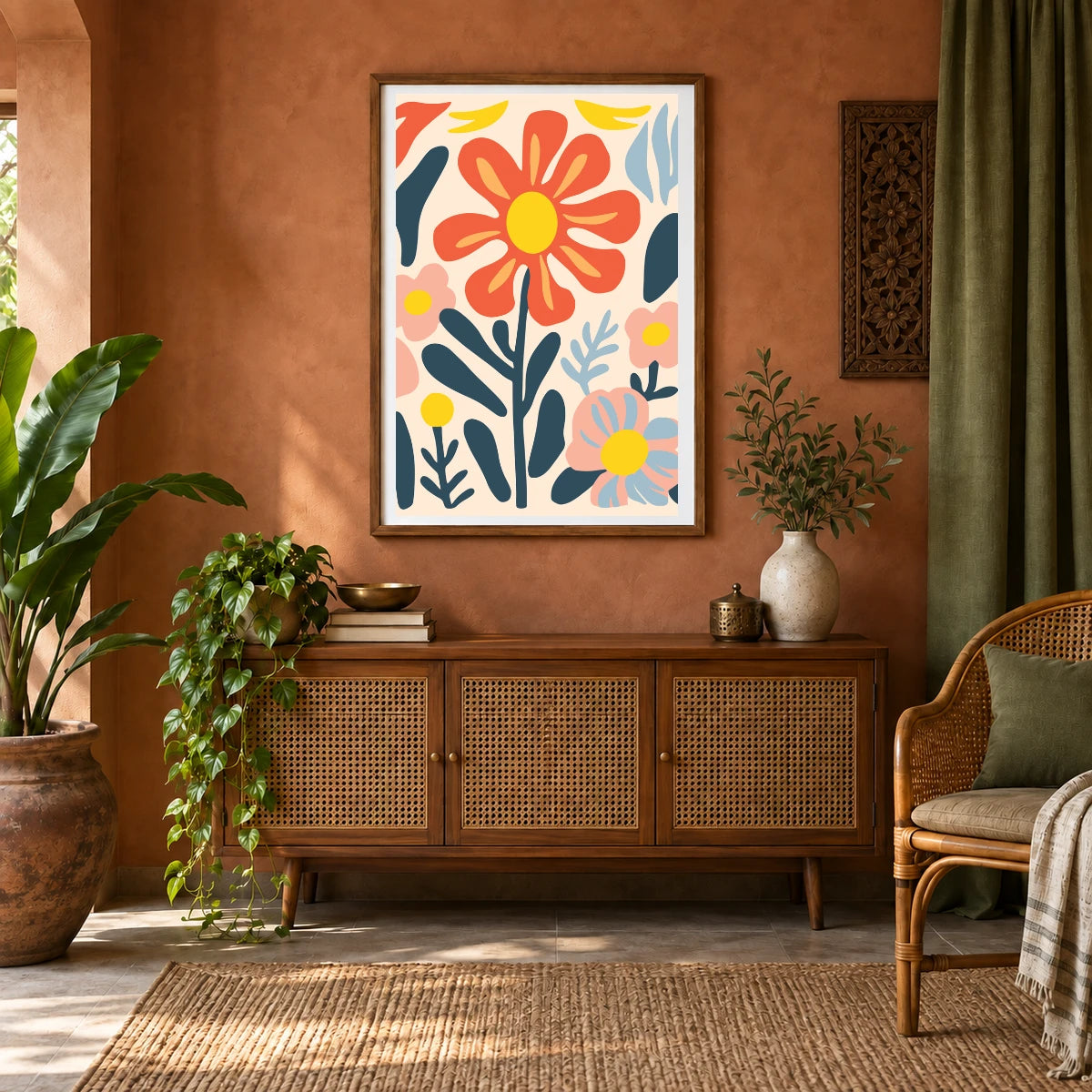 Flower Print XXVIII — Flower & Botanical Prints shown in a styled interior