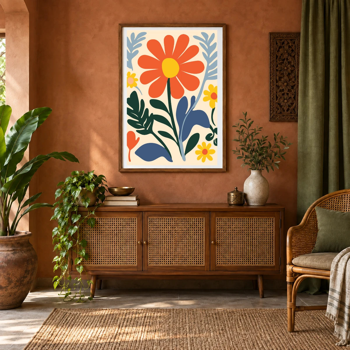 Flower Print XXXIII — Flower & Botanical Prints shown in a styled interior