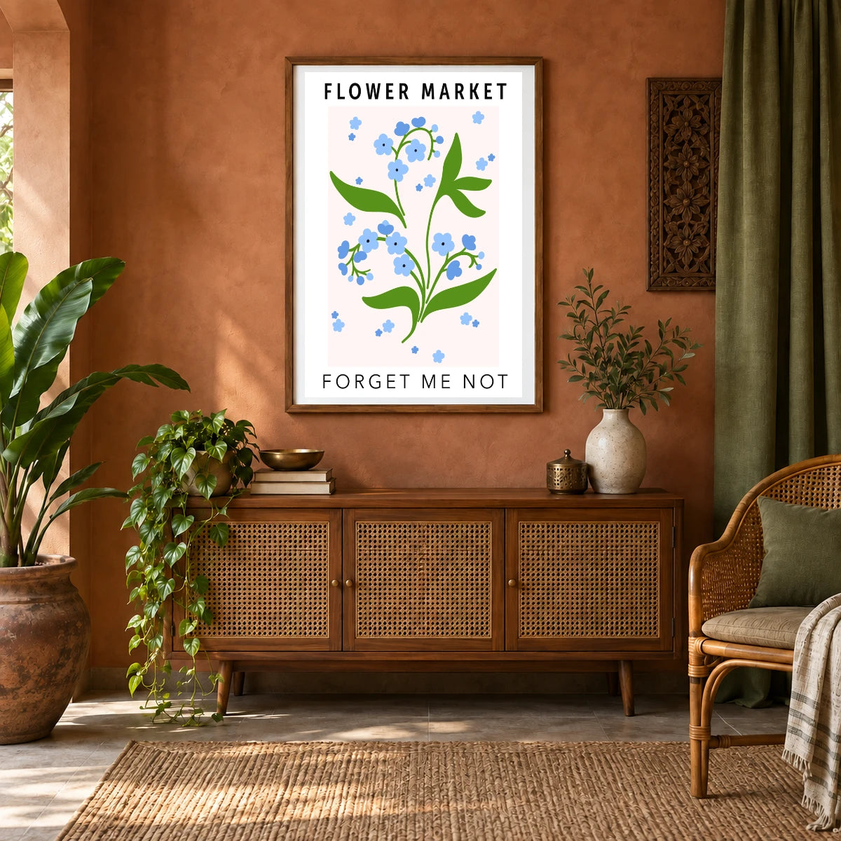 Flower Print LVI — Flower & Botanical Prints shown in a styled interior