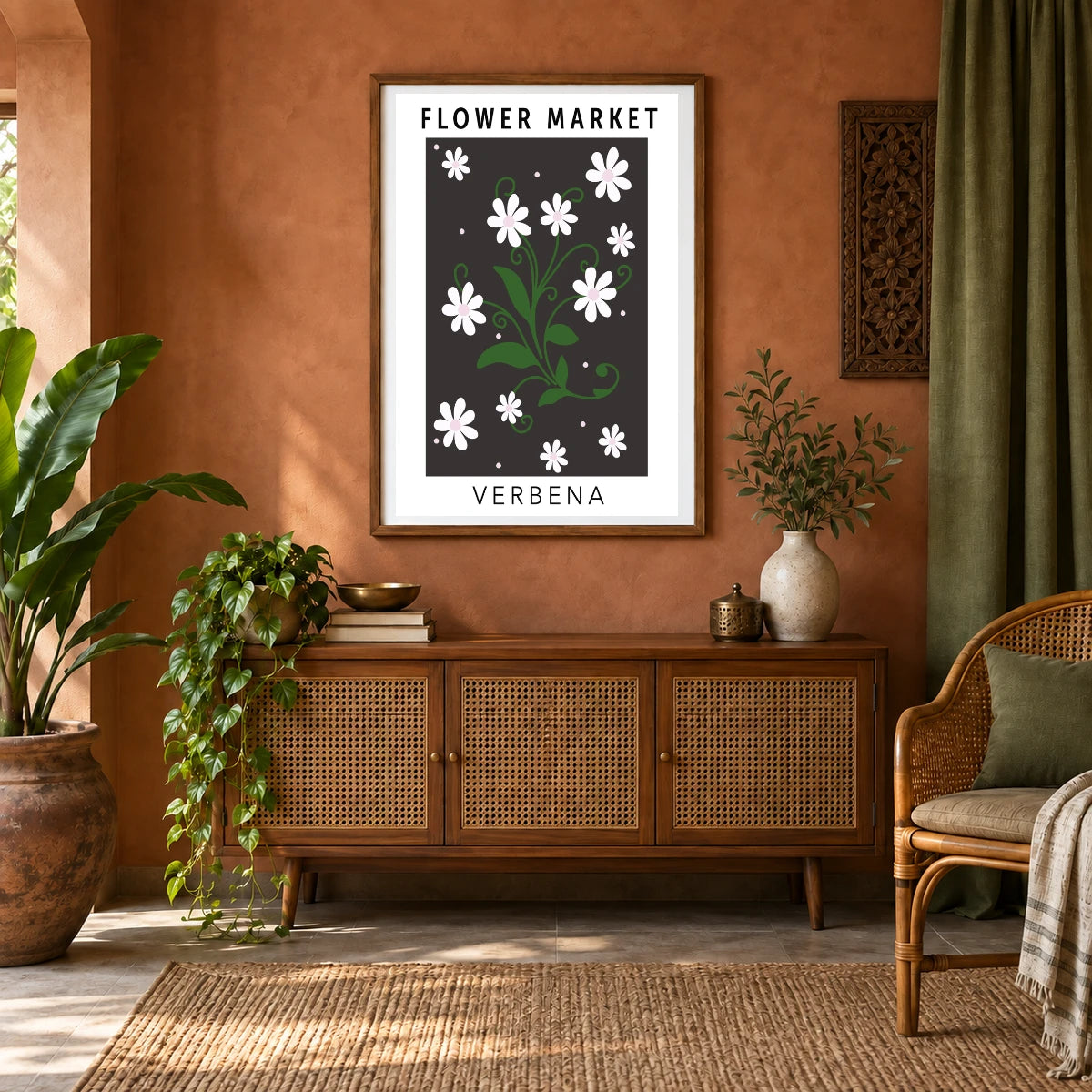 Flower Print LXII — Flower & Botanical Prints shown in a styled interior