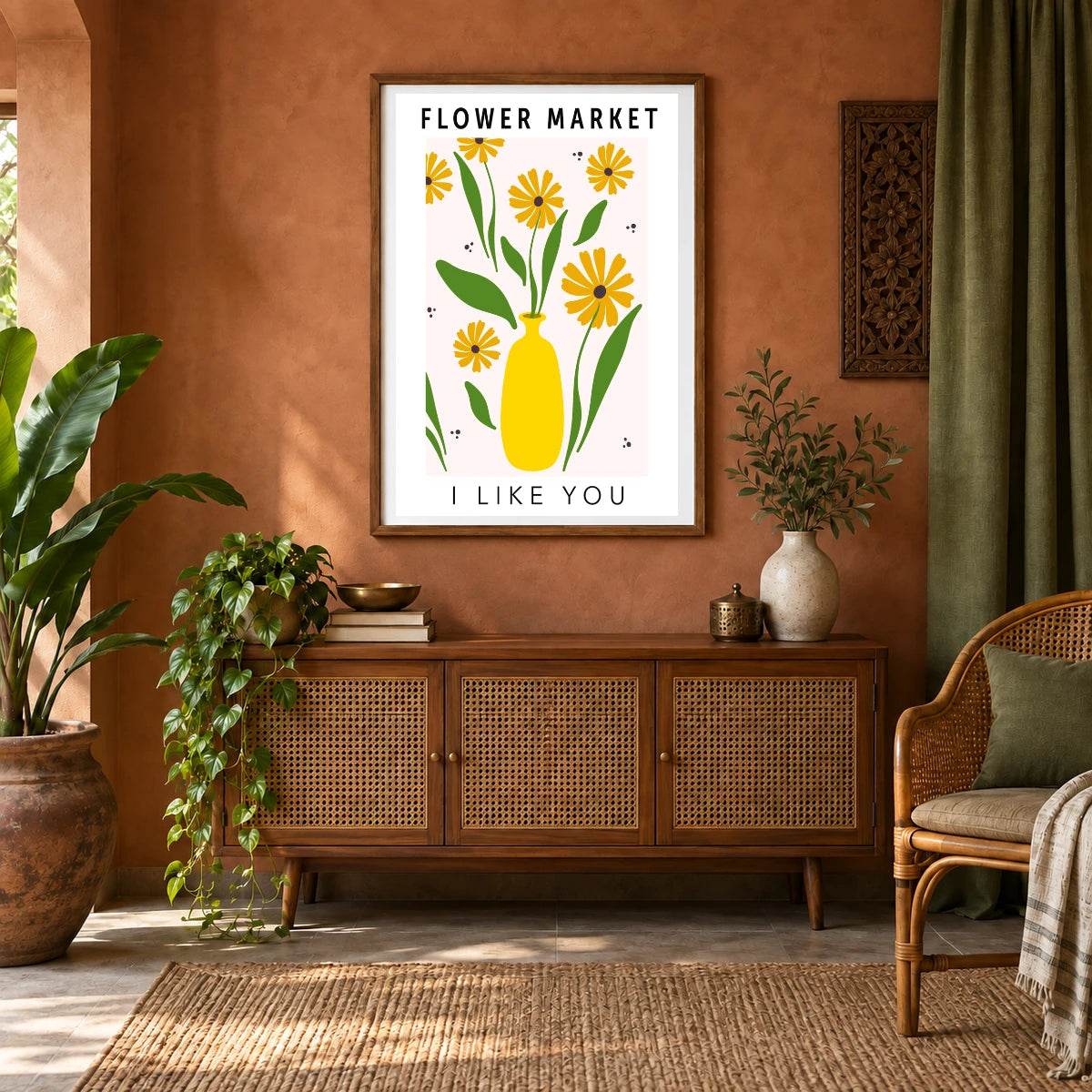Flower Print LXX — Flower & Botanical Prints shown in a styled interior