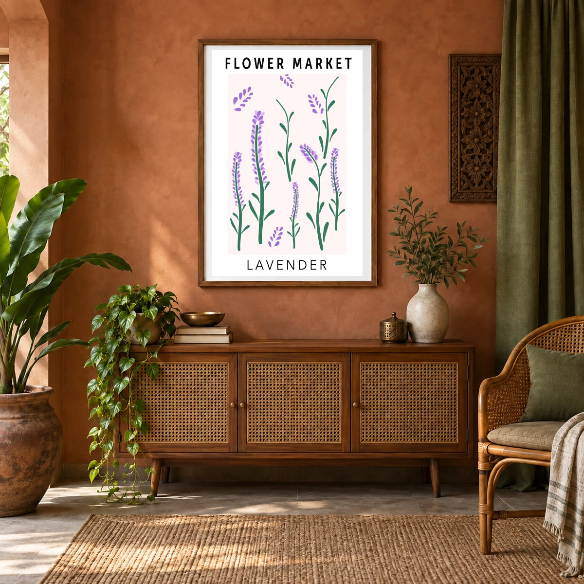 Flower Print LXXVII — Flower & Botanical Prints shown in a styled interior