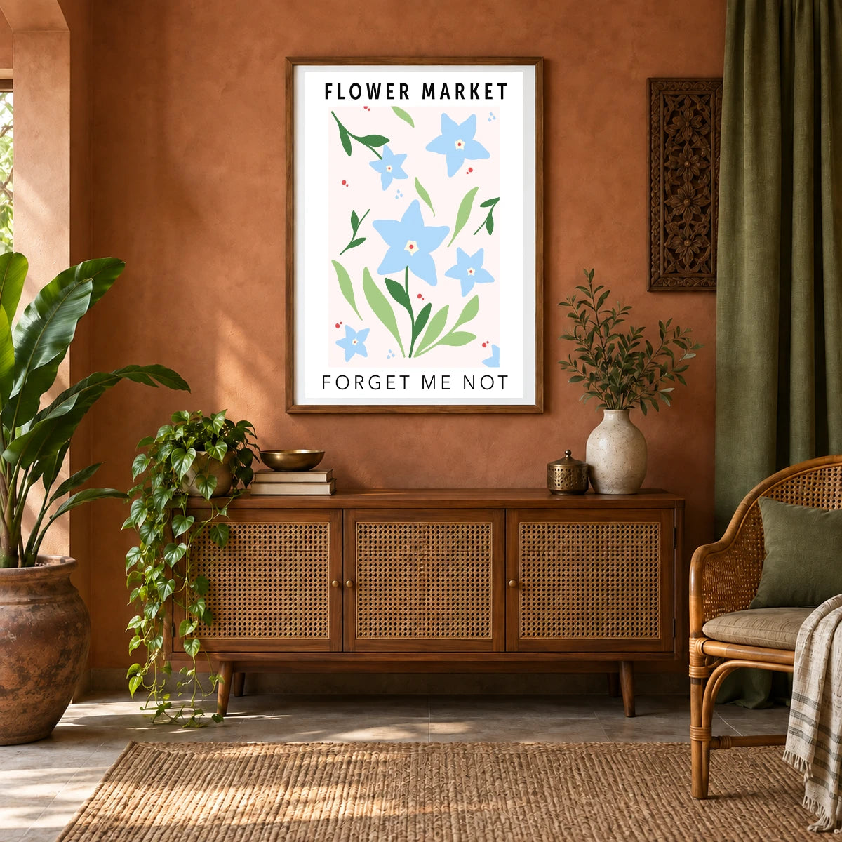 Flower Print LXXVIII — Flower & Botanical Prints shown in a styled interior