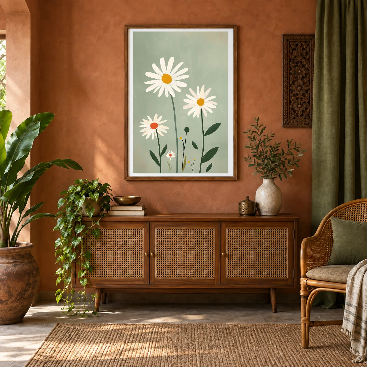 Flower Print CVII — Flower & Botanical Prints shown in a styled interior