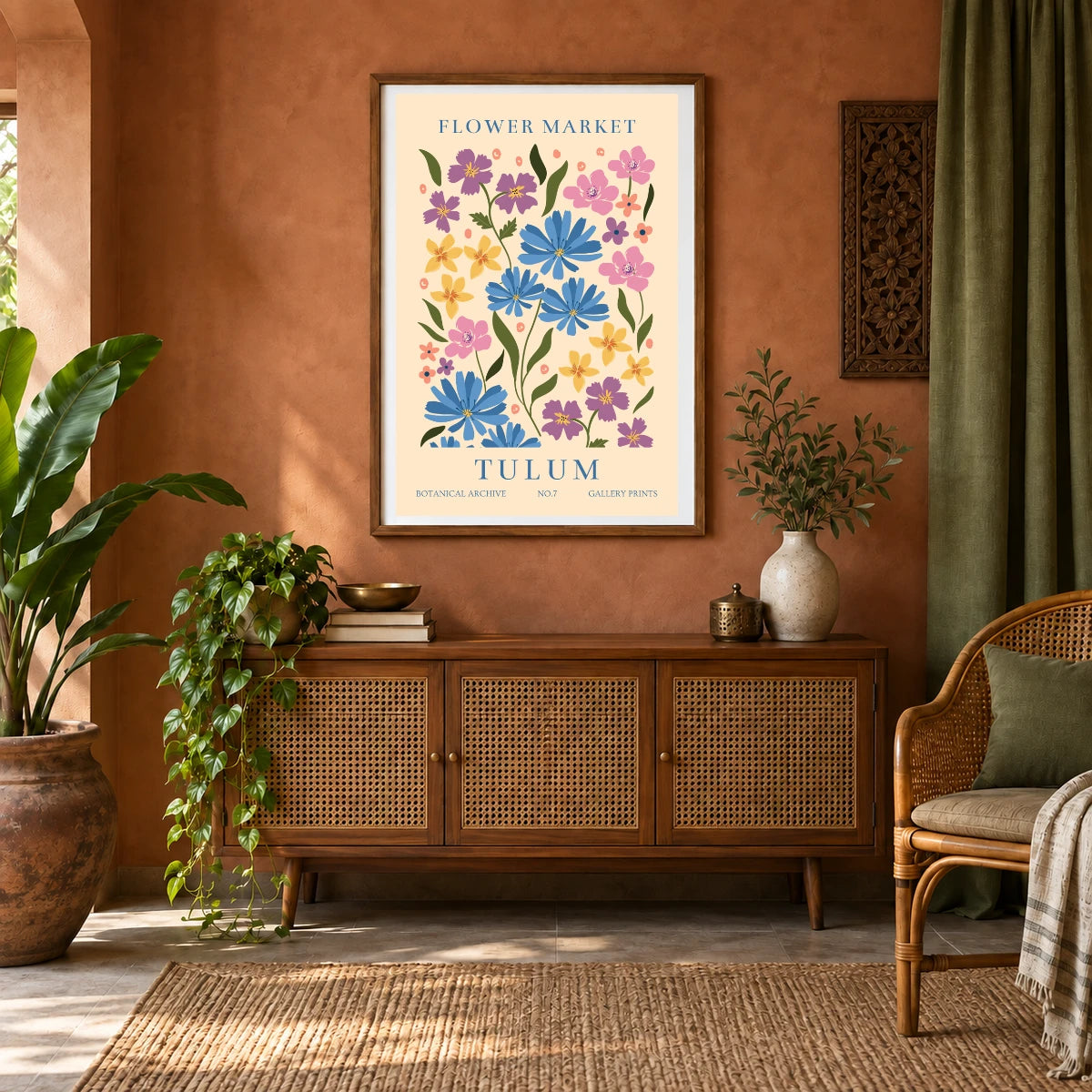 Flower Print CXIV — Flower & Botanical Prints shown in a styled interior