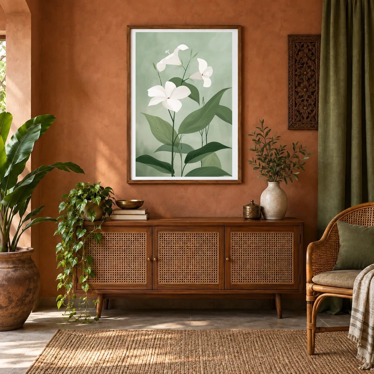 Flower Print CXX — Flower & Botanical Prints shown in a styled interior