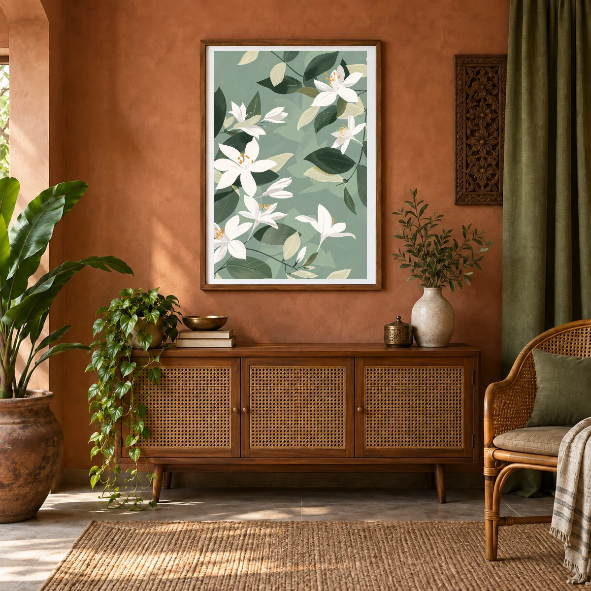 Flower Print CXXXVI — Flower & Botanical Prints shown in a styled interior