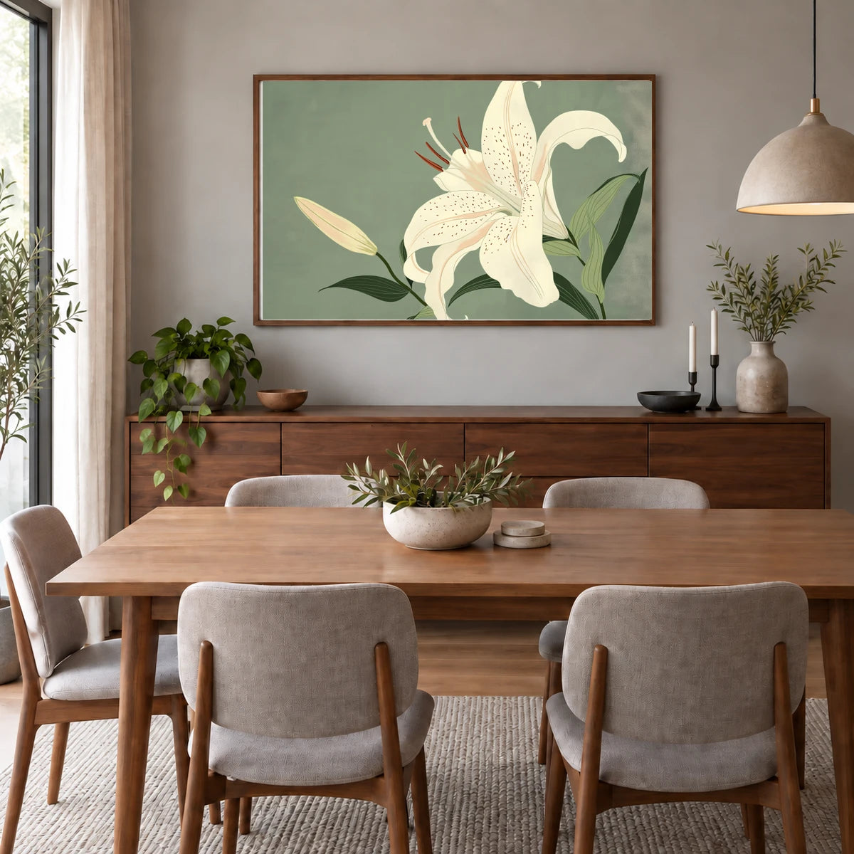 Flower Print CLI — Flower & Botanical Prints shown in a styled interior