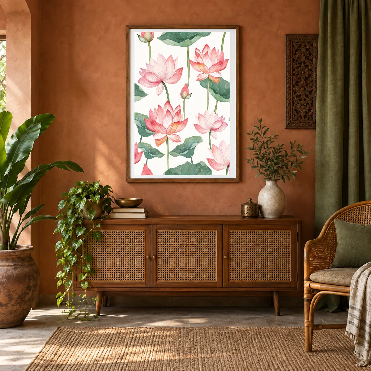 Flower Print CCXXXVII — Flower & Botanical Prints shown in a styled interior