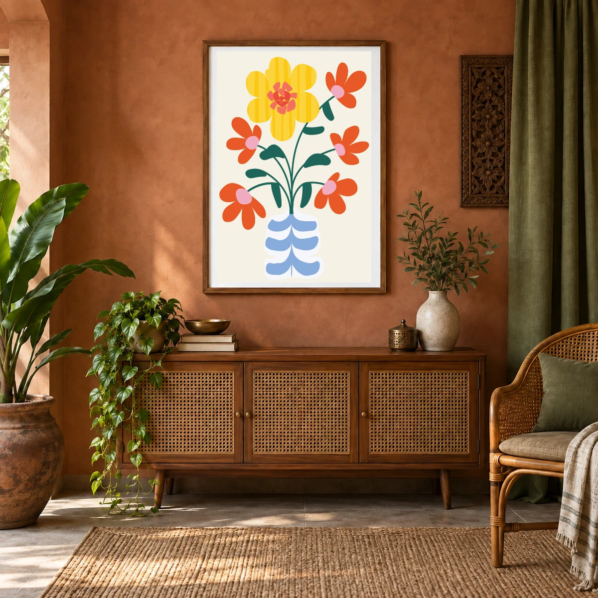 Flower Print CCCII — Flower & Botanical Prints shown in a styled interior