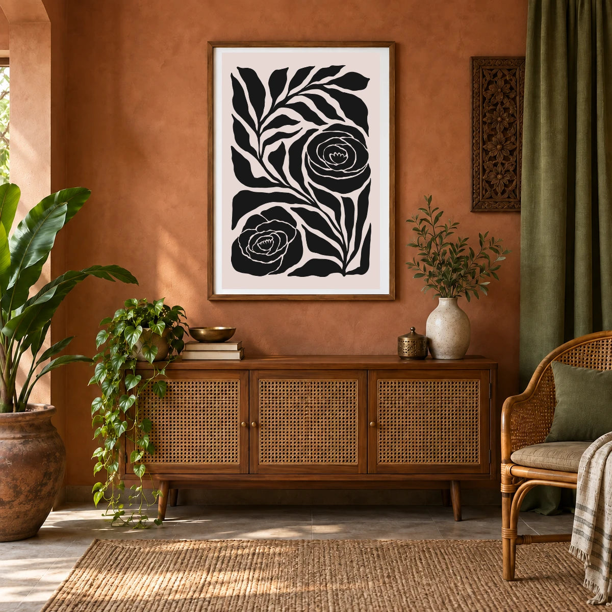 Flower Print CCCLXXVI — Flower & Botanical Prints shown in a styled interior