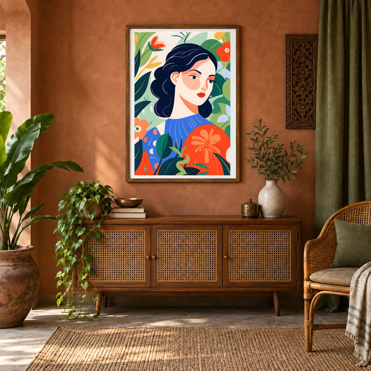Flower Print CDXIV — Flower & Botanical Prints shown in a styled interior