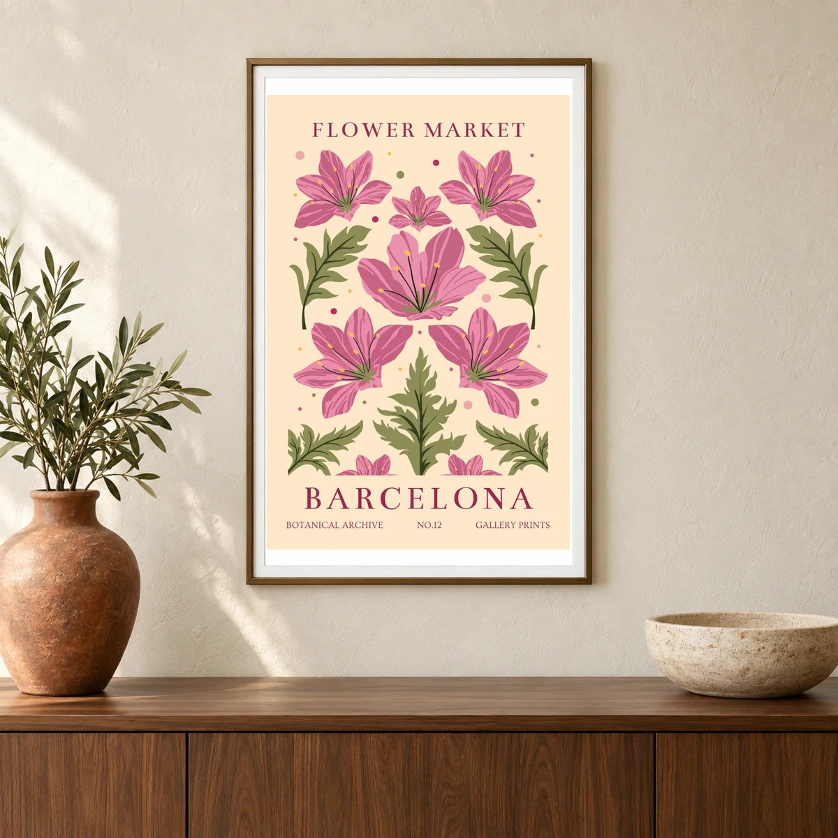 Flower Print CDXXIX — Flower & Botanical Prints shown in a styled interior