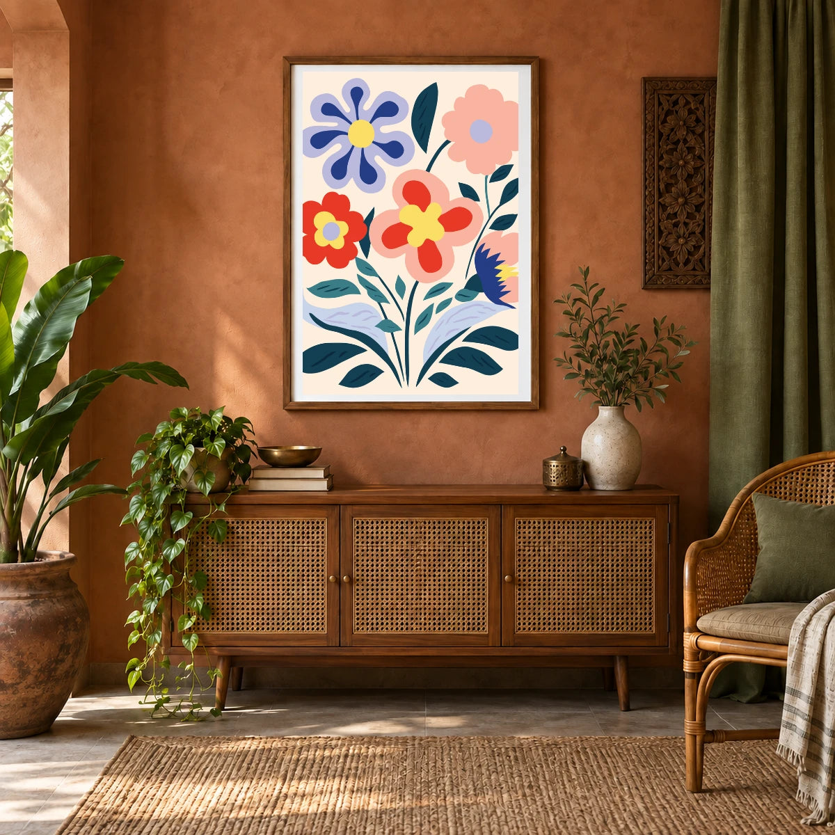 Flower Print CDXXXI — Flower & Botanical Prints shown in a styled interior