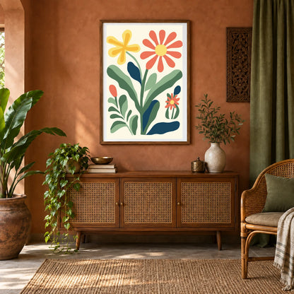 Flower Print CDXXXVI — Flower & Botanical Prints shown in a styled interior