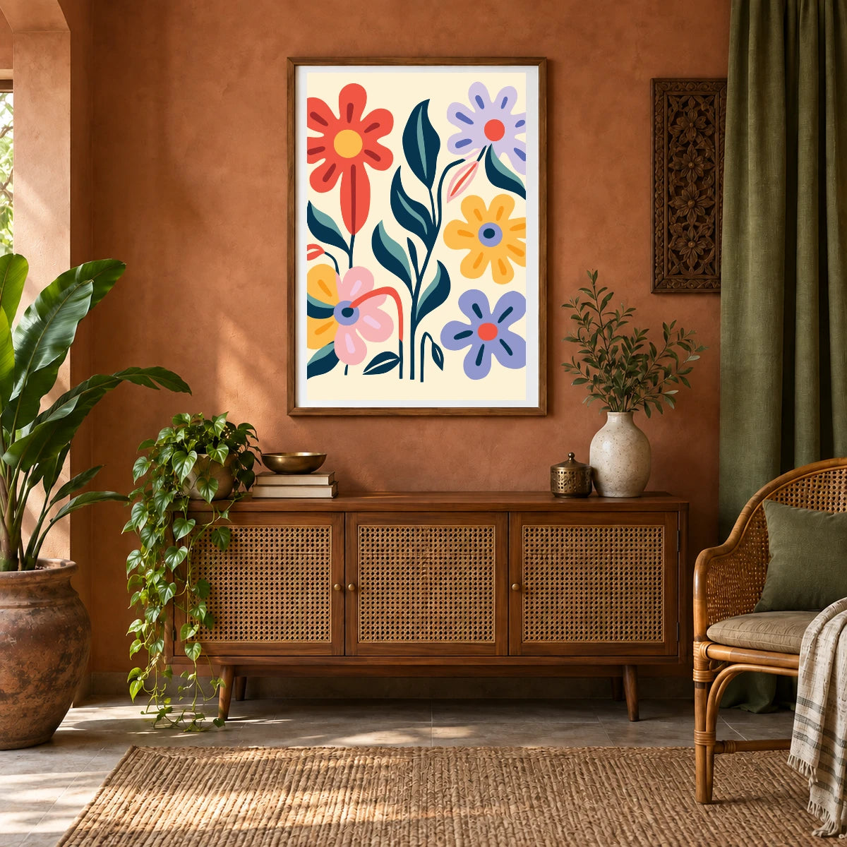 Flower Print CDXXXVII — Flower & Botanical Prints shown in a styled interior