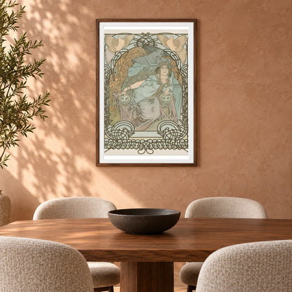 Ilsee, Princesse De Tripoli — Alphonse Mucha shown in a styled interior