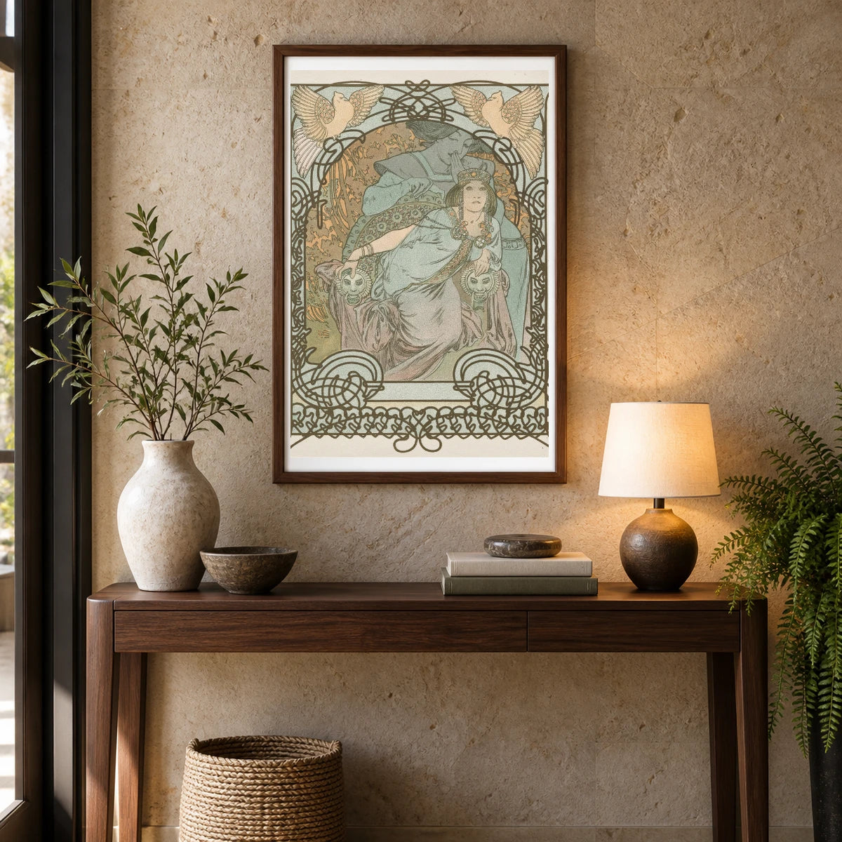 Ilsee, Princesse De Tripoli — Alphonse Mucha shown in a styled interior