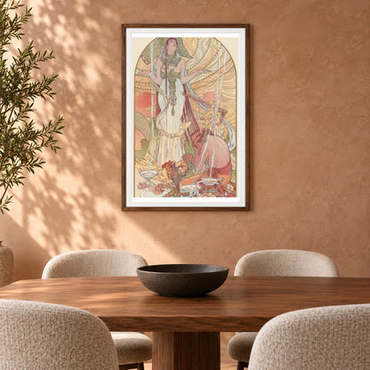 Incantation (salammbo) — Alphonse Mucha shown in a styled interior