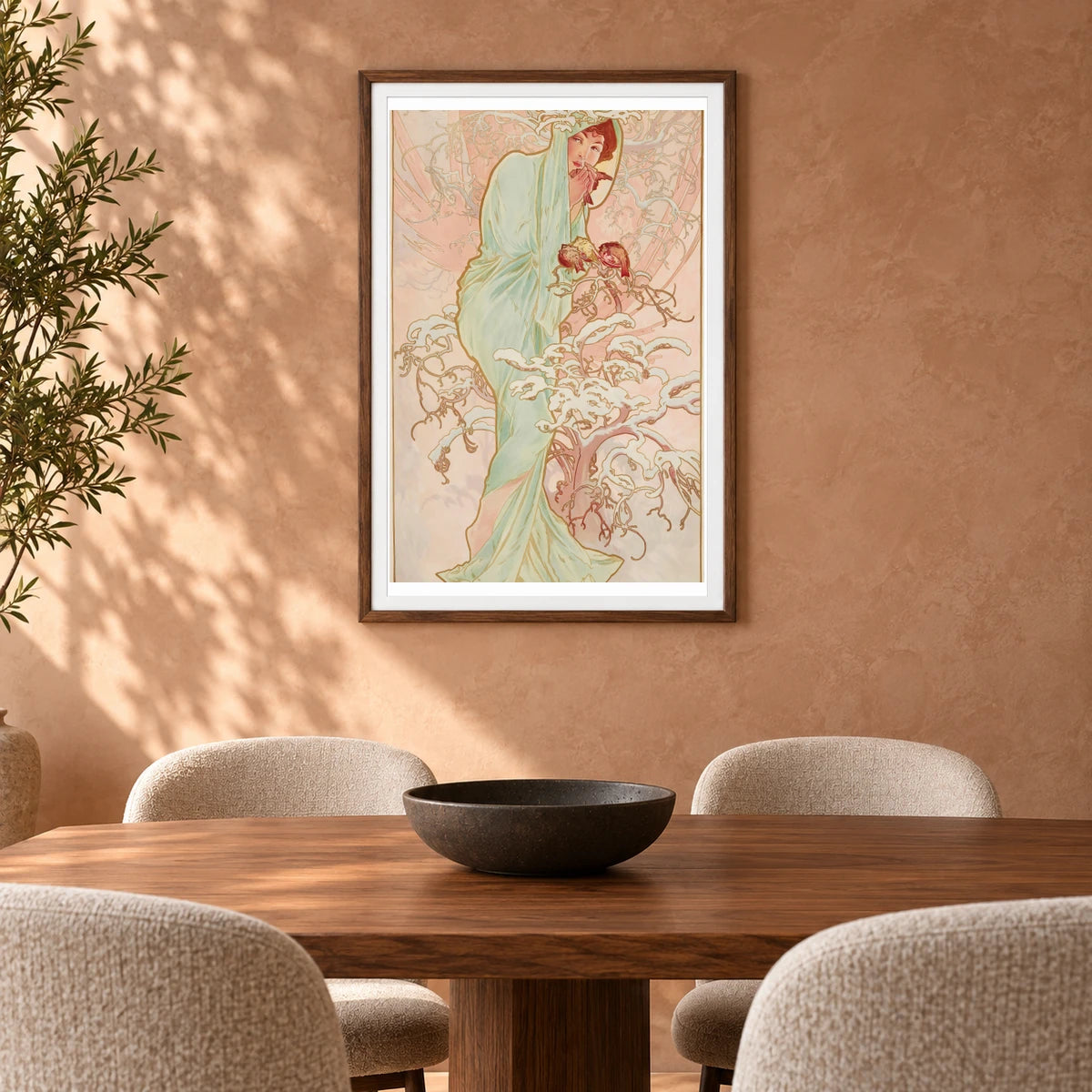 Les Saisons — Alphonse Mucha shown in a styled interior