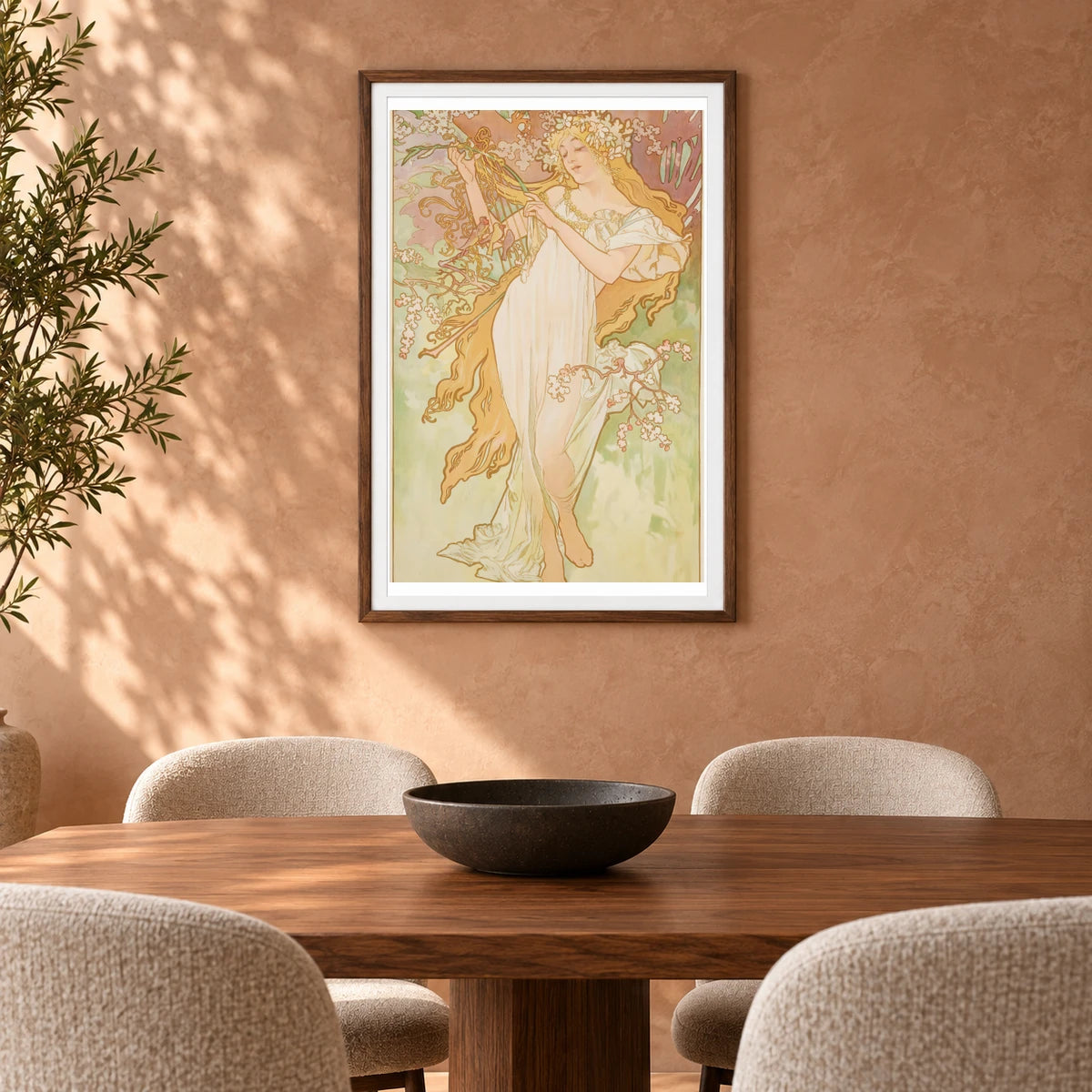 Les Saisons II — Alphonse Mucha shown in a styled interior