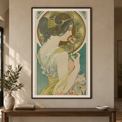 Primrose — Alphonse Mucha shown in a styled interior