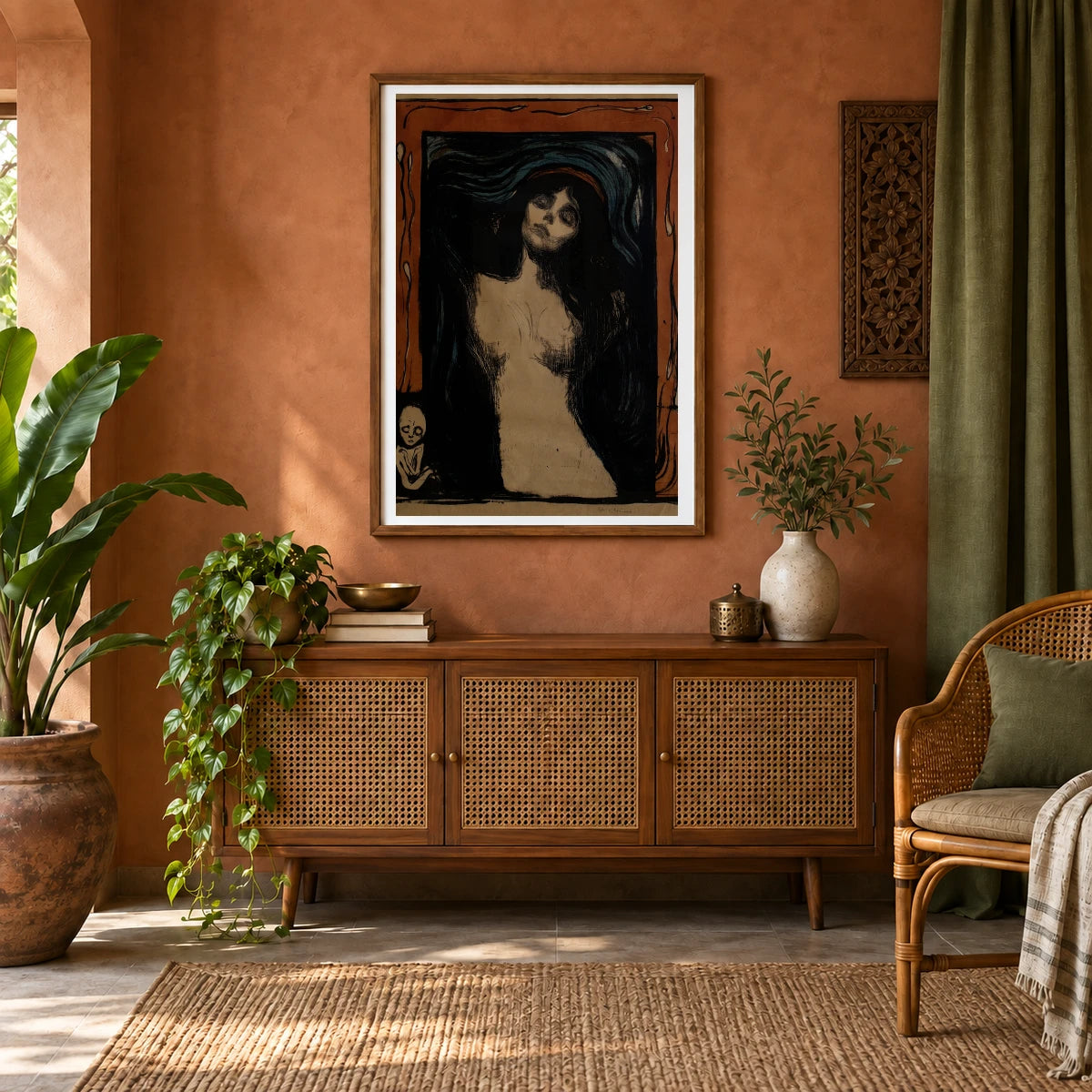 Madonna — Edvard Munch shown in a styled interior