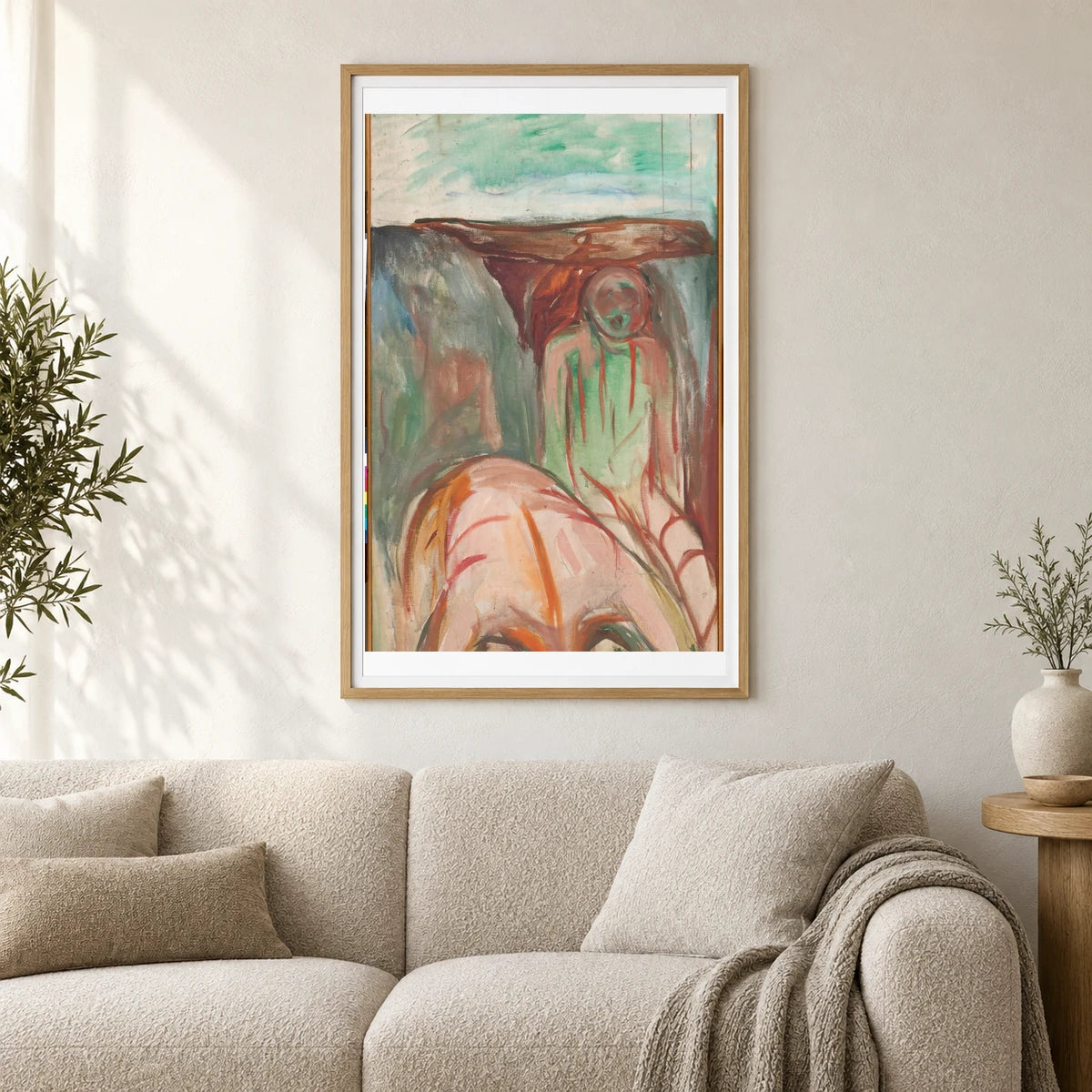 The Storm Right Middle Part (1926–27) — Edvard Munch shown in a styled interior
