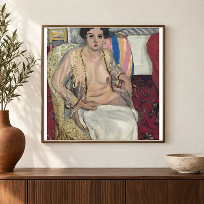 Henri Matisse Femme Au Fauteuil–femme En Négligé (1920) — Henri Matisse shown in a styled interior