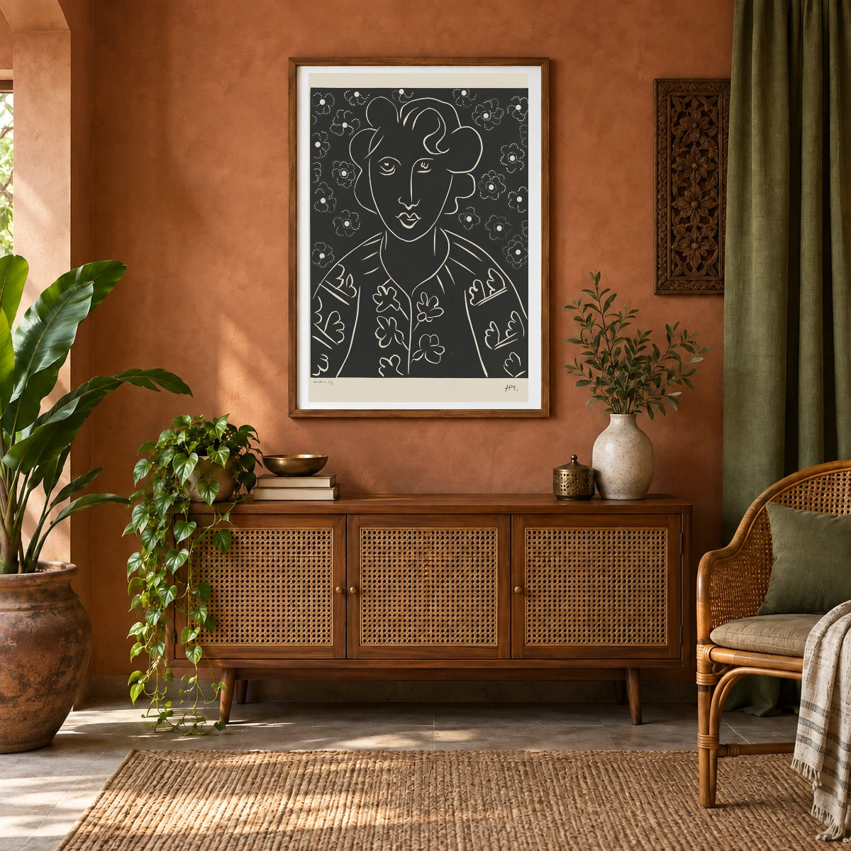 Henri Matisse Isaia (1938) — Henri Matisse shown in a styled interior