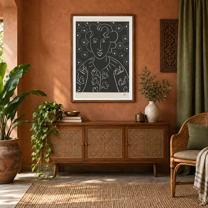 Henri Matisse Isaia (1938) — Henri Matisse shown in a styled interior