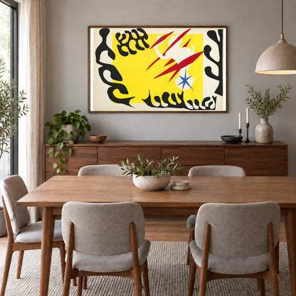 Henri Matisse Le Cauchemar De L’eléphant Blanc (1947) — Henri Matisse shown in a styled interior