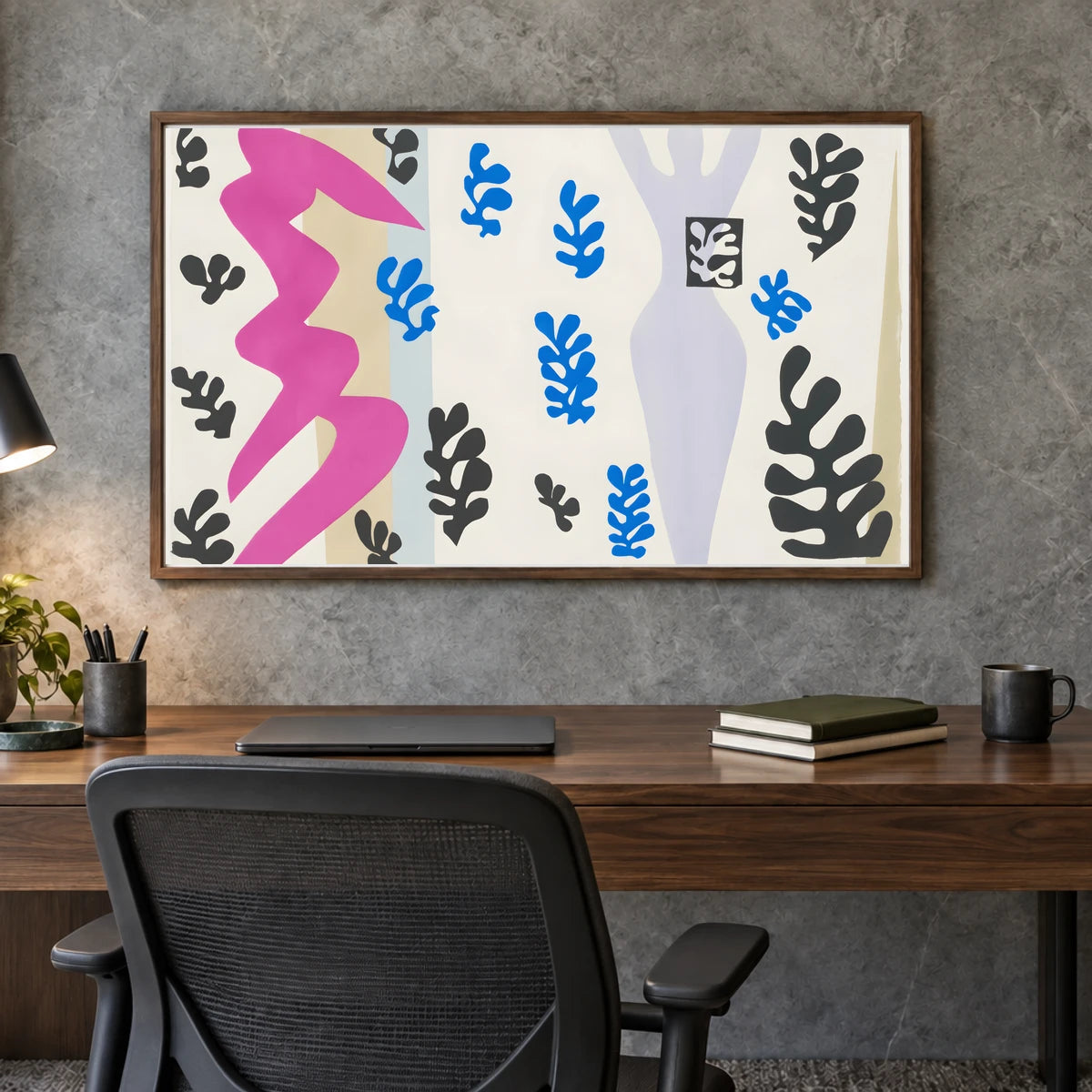Henri Matisse Le Lanceur De Couteaux (1947) — Henri Matisse shown in a styled interior