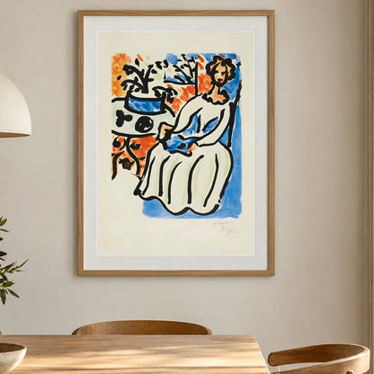 Henri Matisse Marie José En Robe Jaune (1950) — Henri Matisse shown in a styled interior