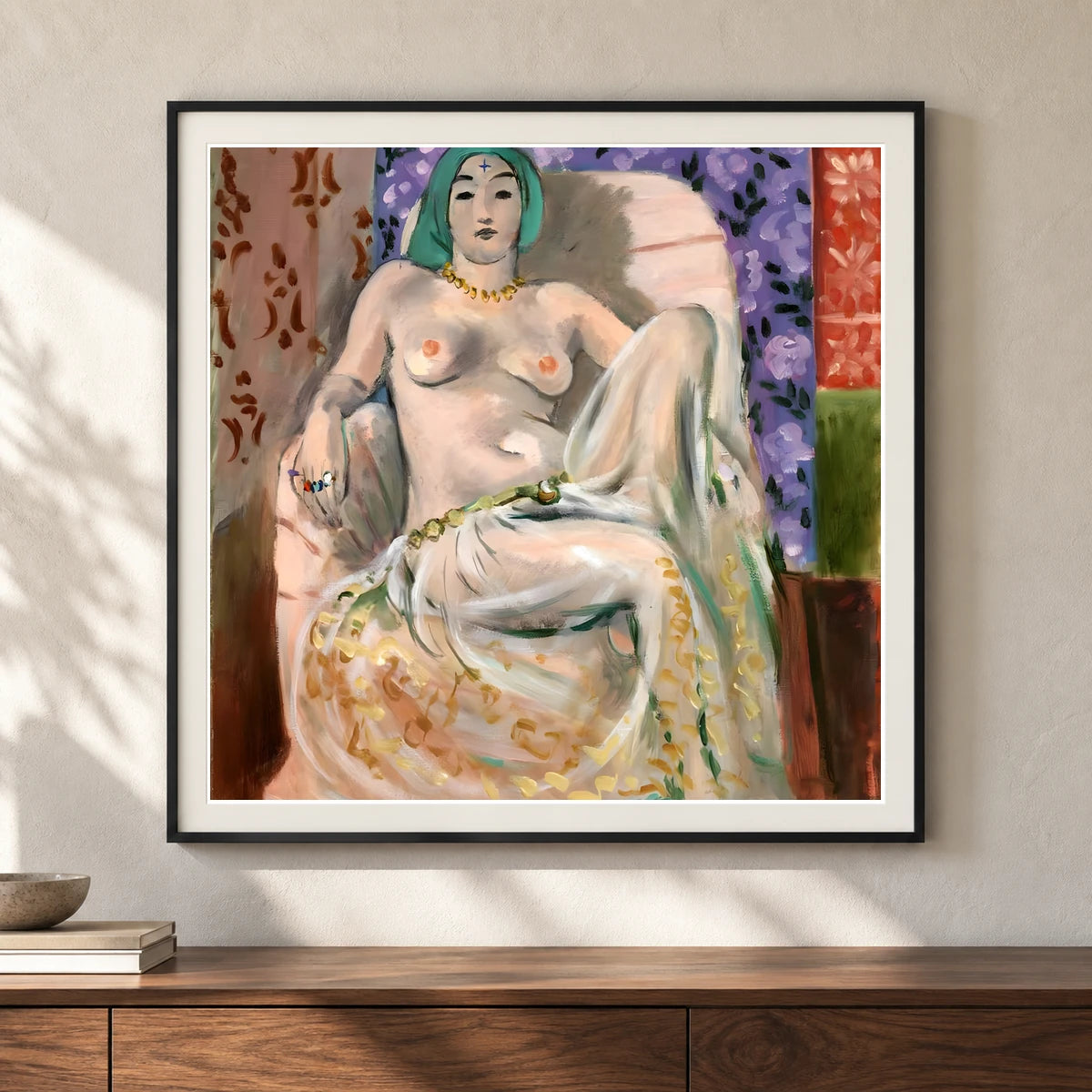 Henri Matisse Moorish Woman (the Raised Knee) [femme Mauresque (le Genou Levé)] (1922 1923) — Henri Matisse shown in a styled interior