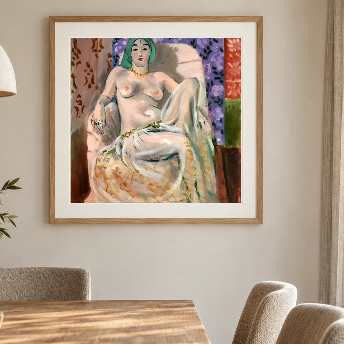 Henri Matisse Moorish Woman (the Raised Knee) [femme Mauresque (le Genou Levé)] (1922 1923) — Henri Matisse shown in a styled interior