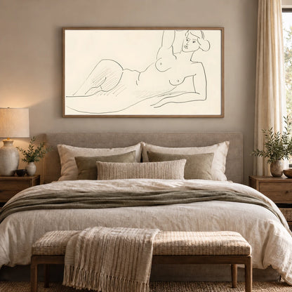Henri Matisse Nu Accoudé (1930) — Henri Matisse shown in a styled interior
