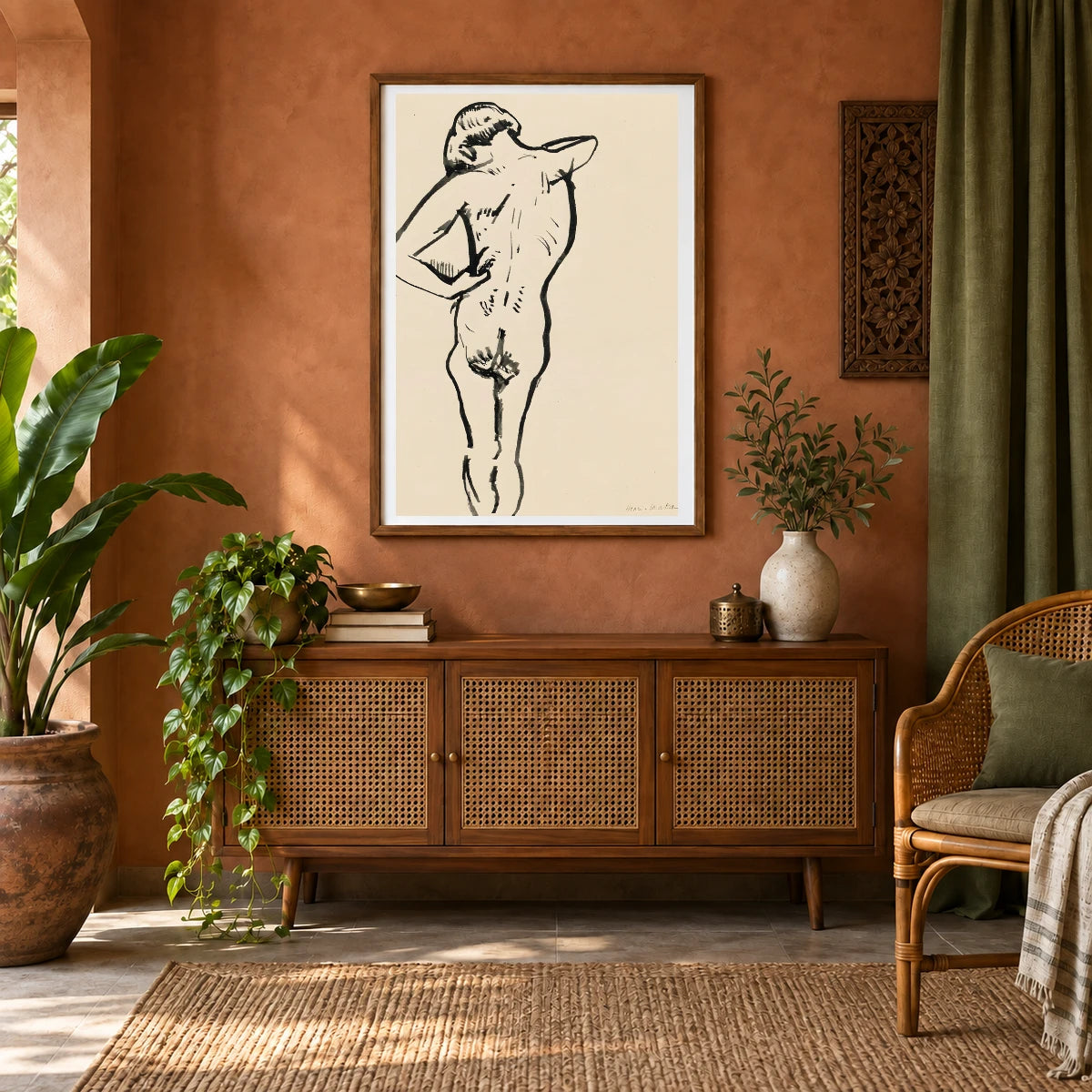 Henri Matisse Nu De Dos (circa 1906 1907) — Henri Matisse shown in a styled interior