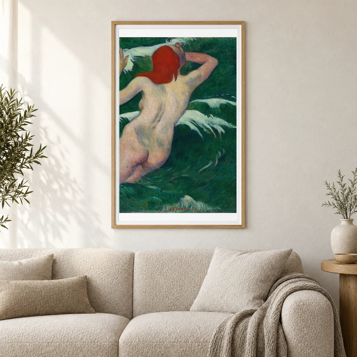 In The Waves (dans Les Vagues) — Paul Gauguin shown in a styled interior