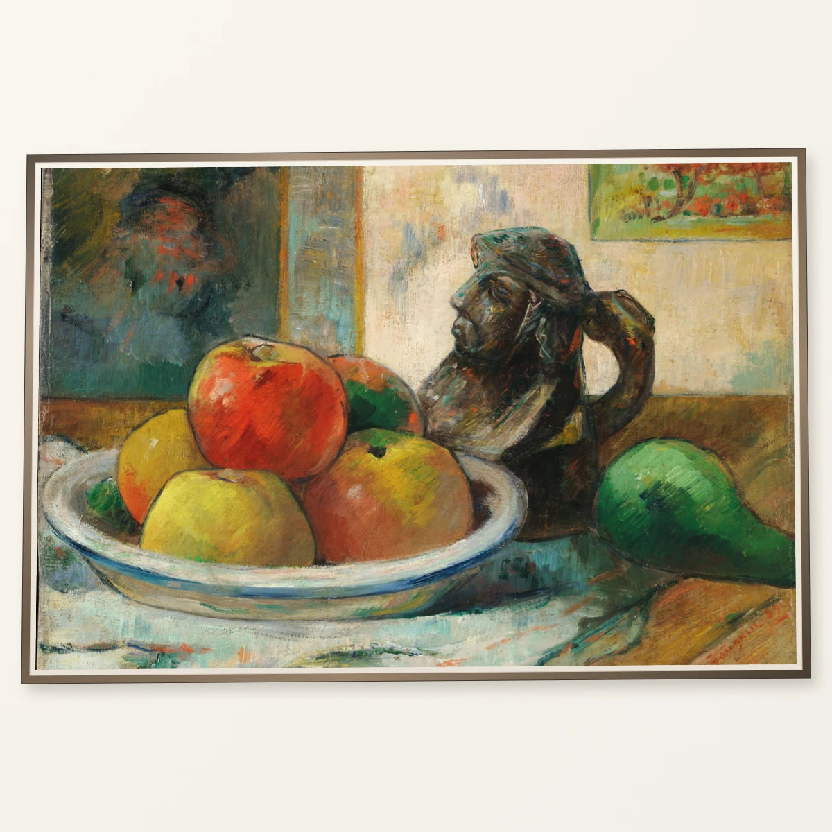 Still Life With Apples, A Pear, And A Ceramic Portrait Jug — Paul Gauguin paul gauguin print by SaamCrafts