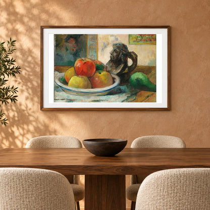 Still Life With Apples, A Pear, And A Ceramic Portrait Jug — Paul Gauguin shown in a styled interior