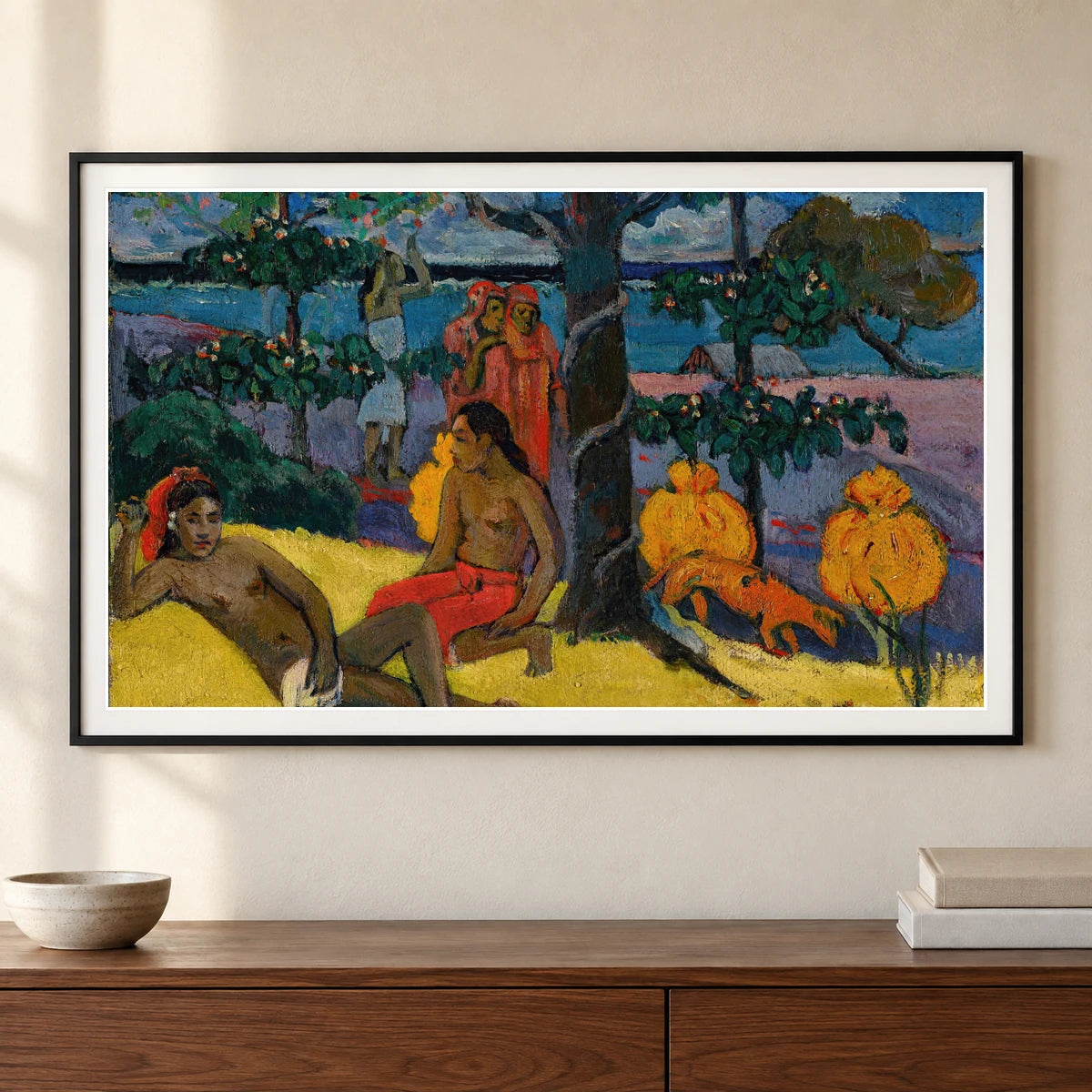 Te Arii Vahine – La Femme Aux Mangos (ii) — Paul Gauguin shown in a styled interior