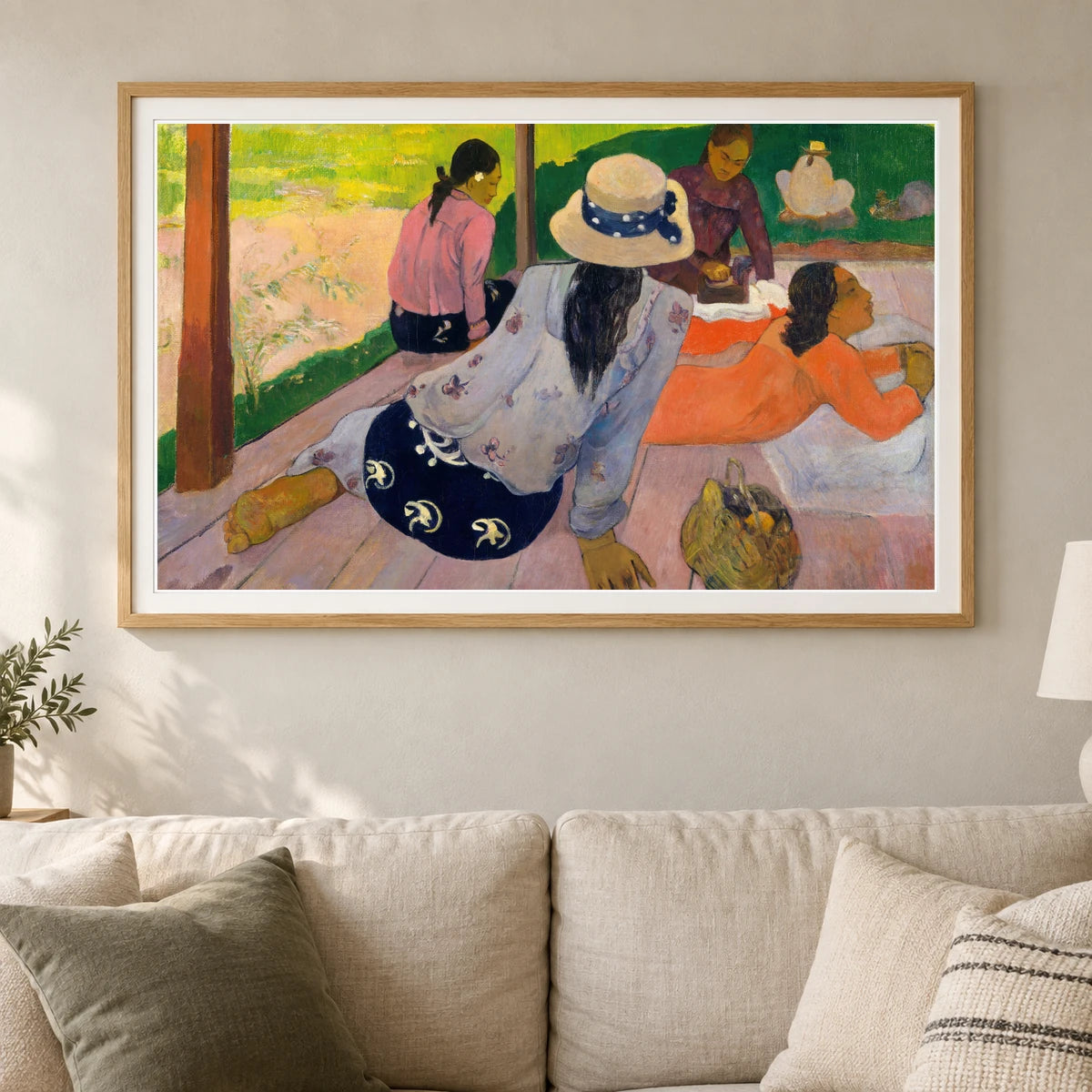 The Siesta (ca. 1892–94) — Paul Gauguin shown in a styled interior