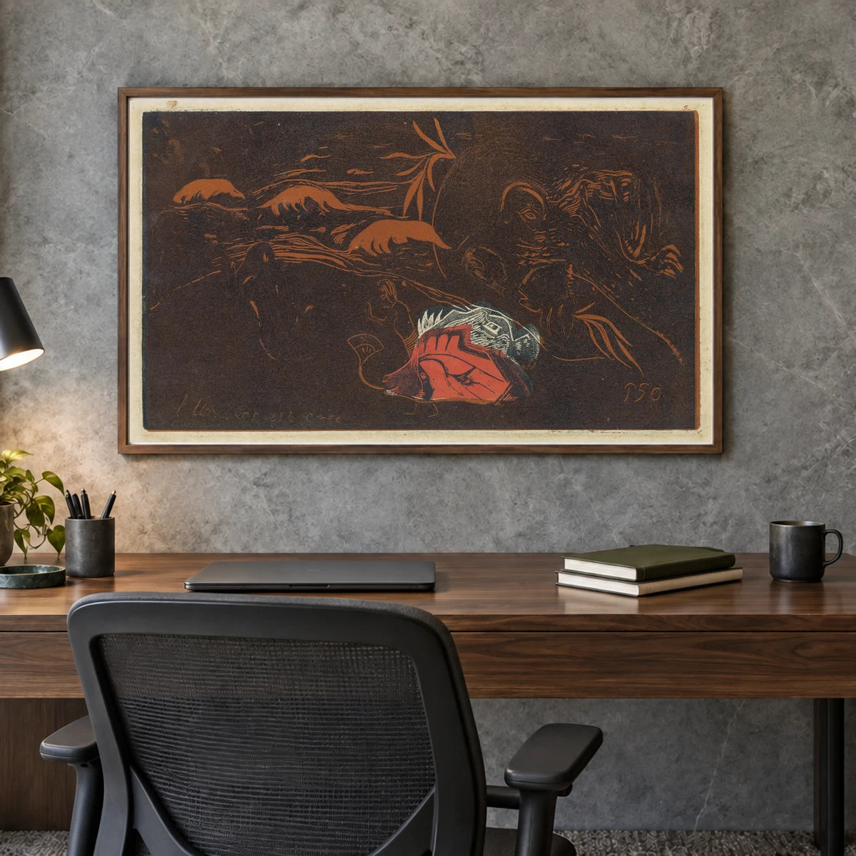 The Universe Is Created (l’univers Est Cree) (c. 1894) — Paul Gauguin shown in a styled interior