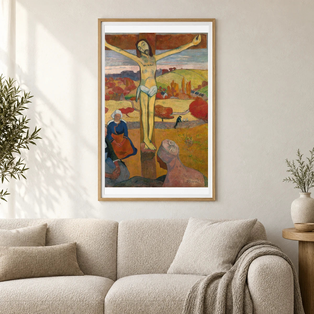 The Yellow Christ — Paul Gauguin shown in a styled interior