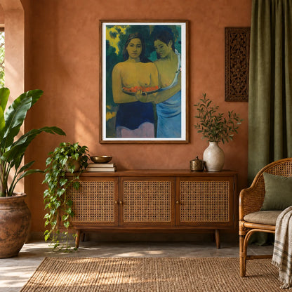 Two Tahitian Women — Paul Gauguin shown in a styled interior