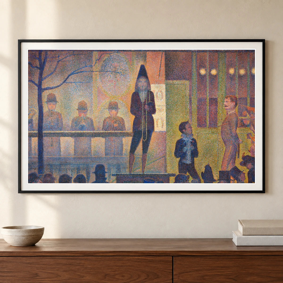Georges Seurat S Circus Sideshow — Neo-Impressionism shown in a styled interior
