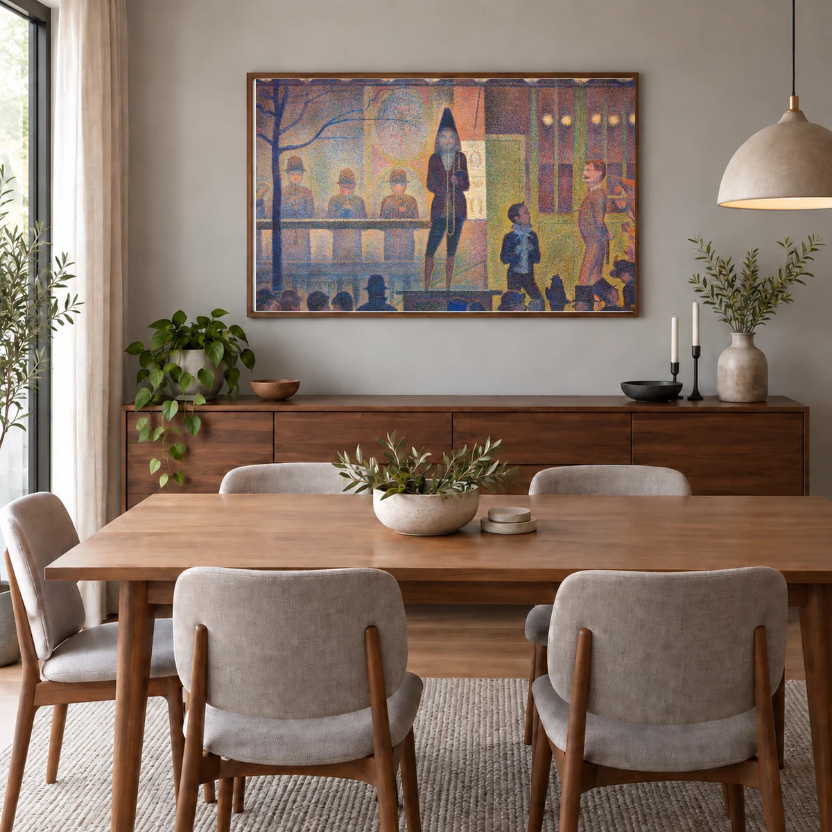 Georges Seurat S Circus Sideshow — Neo-Impressionism shown in a styled interior